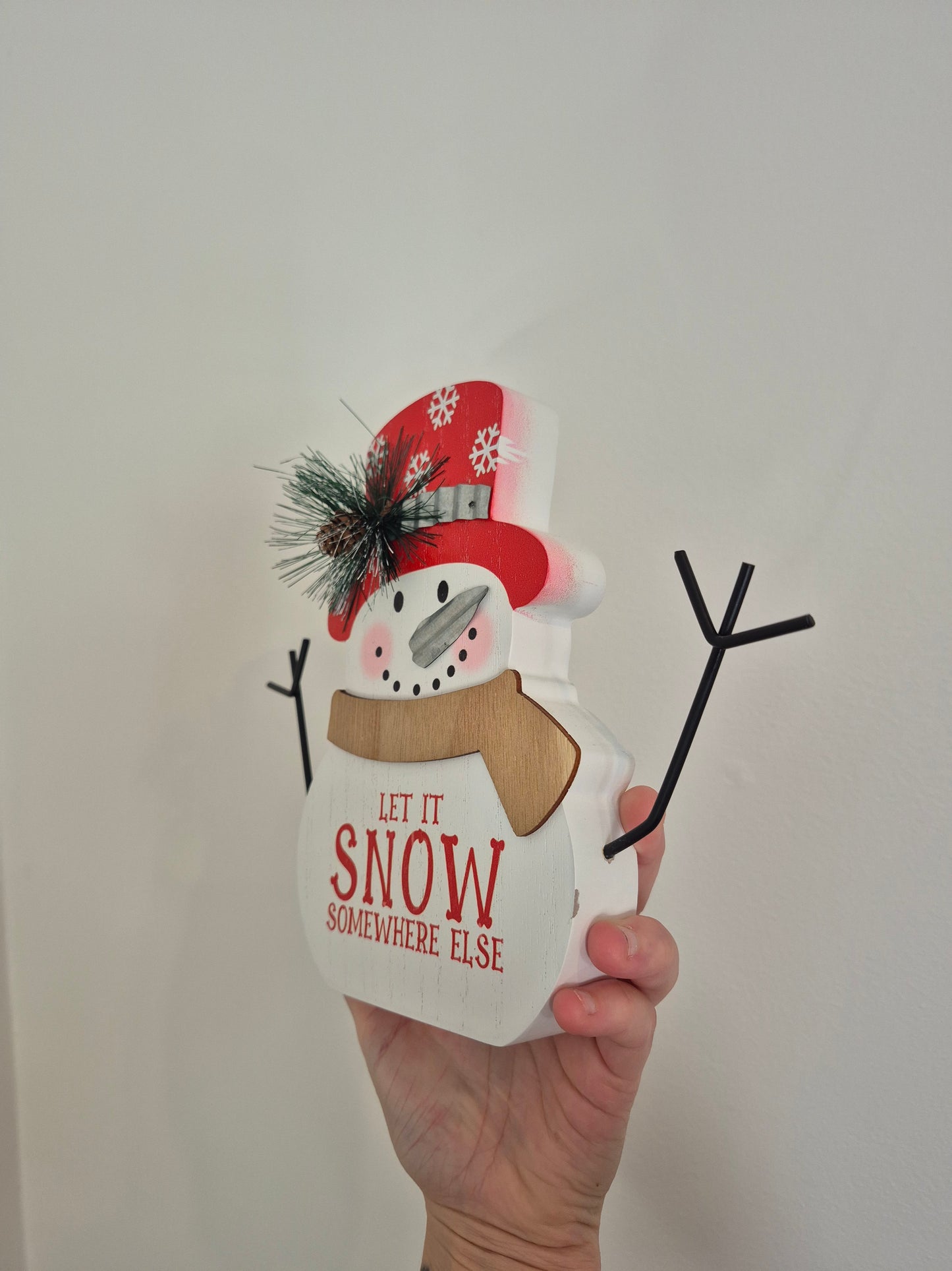Let It Snow Somewhere Else Snowman Decor