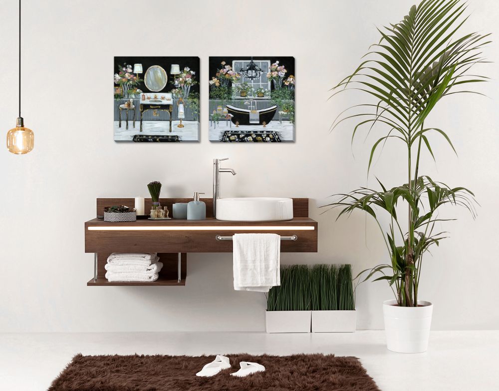 Femme Noir Bathroom Canvas Set of 2