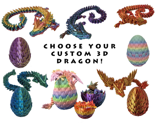 Custom 3D Printed Dragons