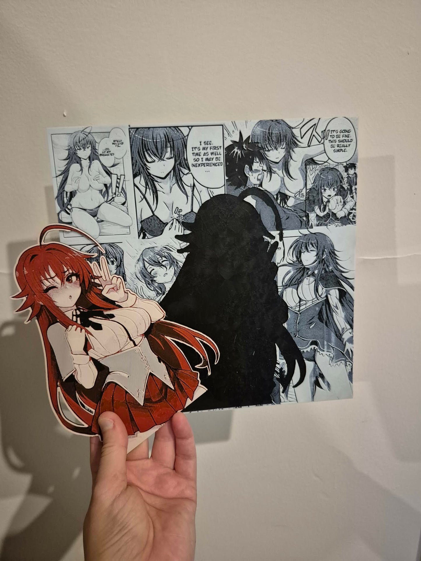 Rias Manga Art Plate (Red, Black and White)