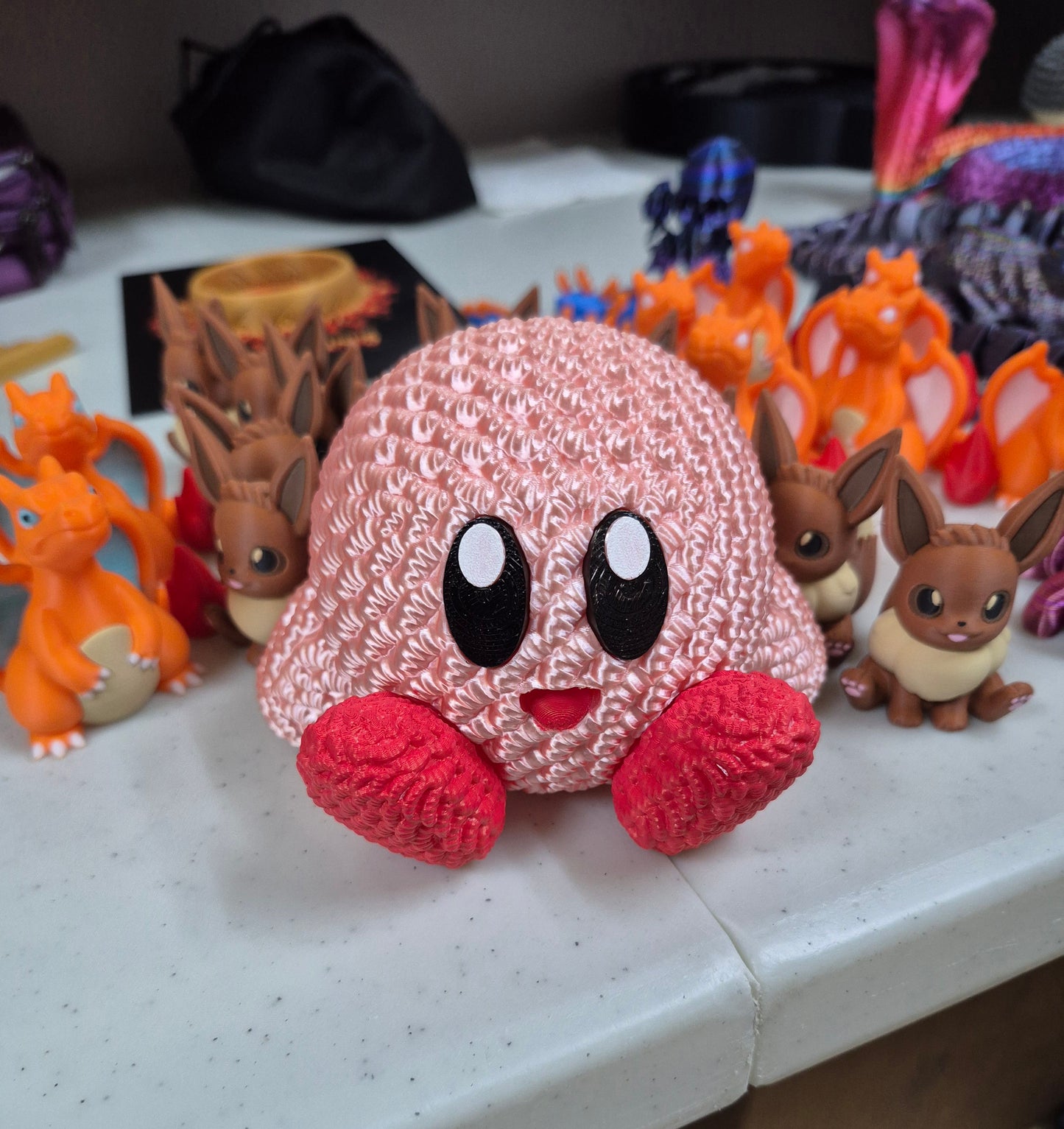 Knitted Kirby Figure