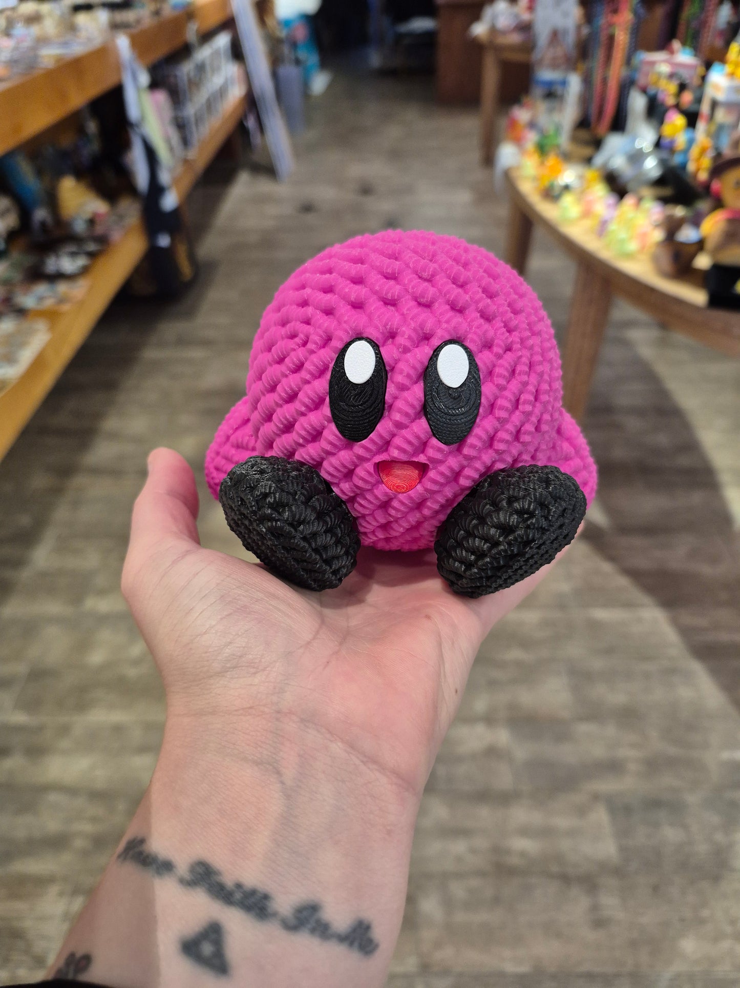 Knitted Kirby Figure