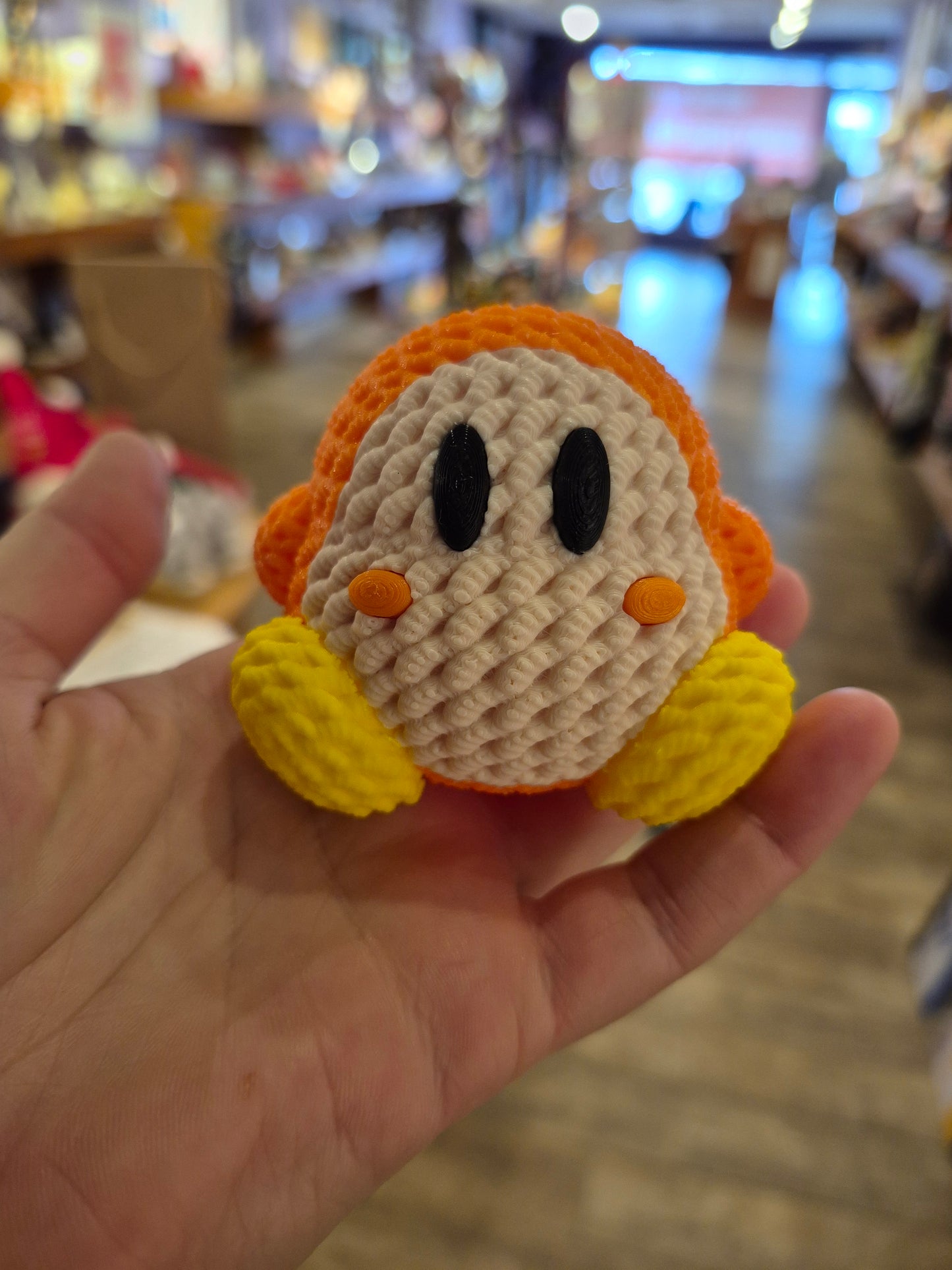 Knitted 3D Waddle Dee Figure