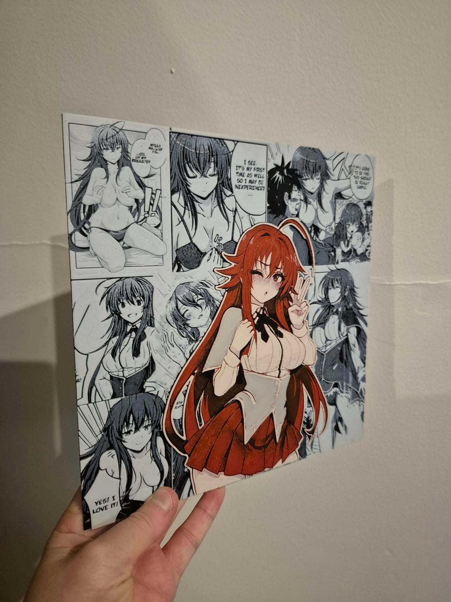 Rias Manga Art Plate (Red, Black and White)