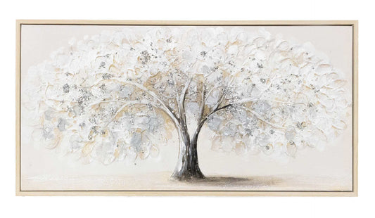 Hand-Painted White Tree Canvas