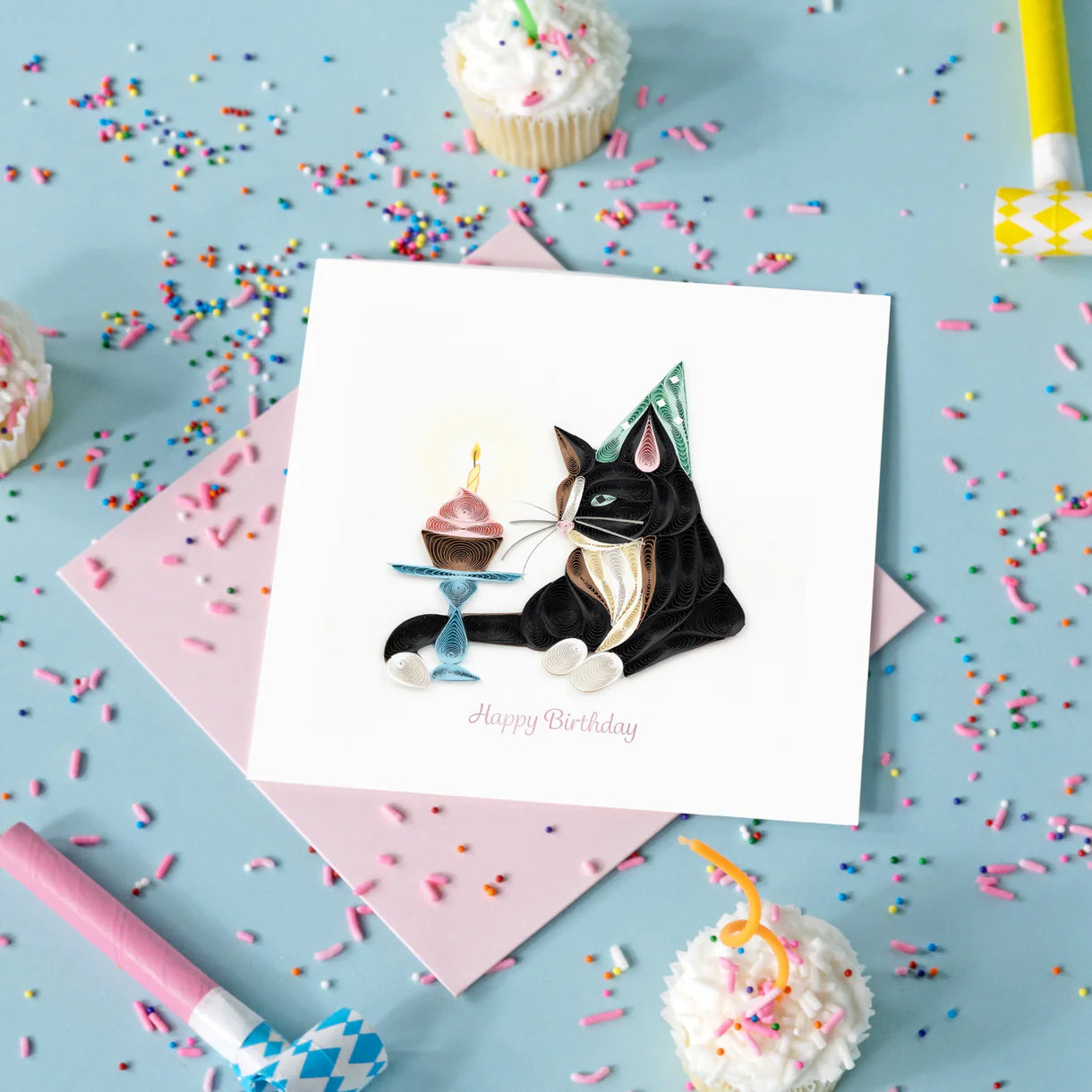 Birthday Cat Quilling Card