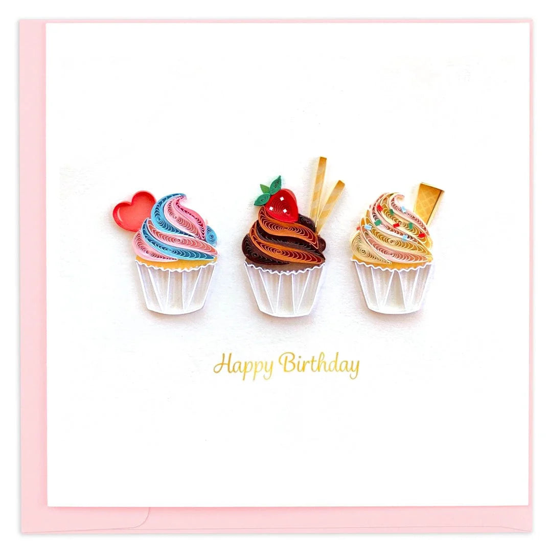 Birthday Cupcakes Quilling Card