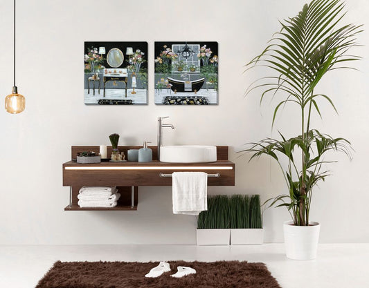 Femme Noir Bathroom Canvas Set of 2