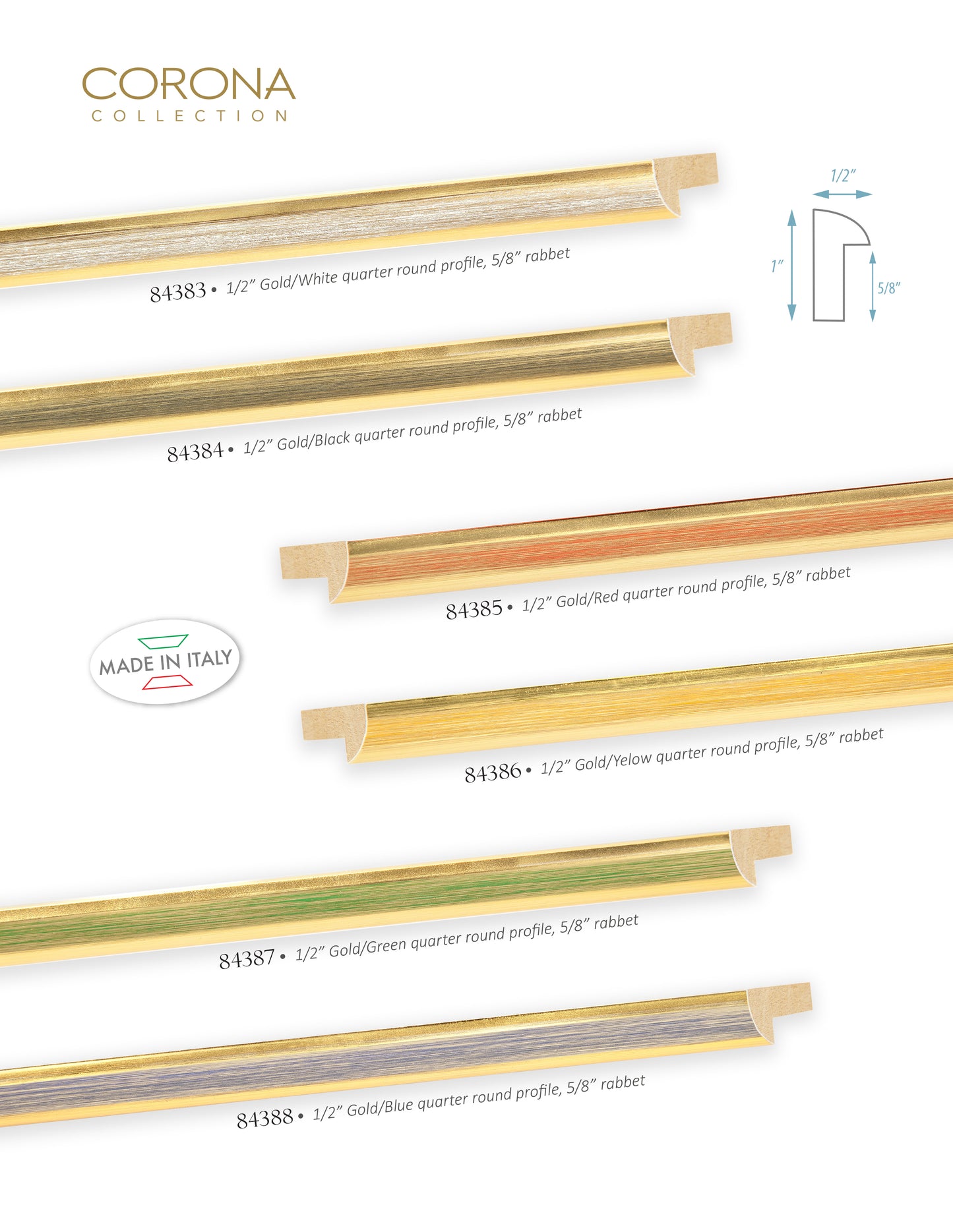 Corona Gold Contemporary Frames