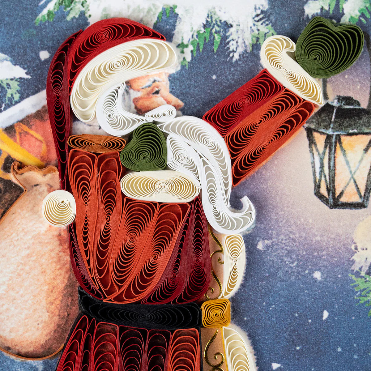 Vintage Santa Quilling Card