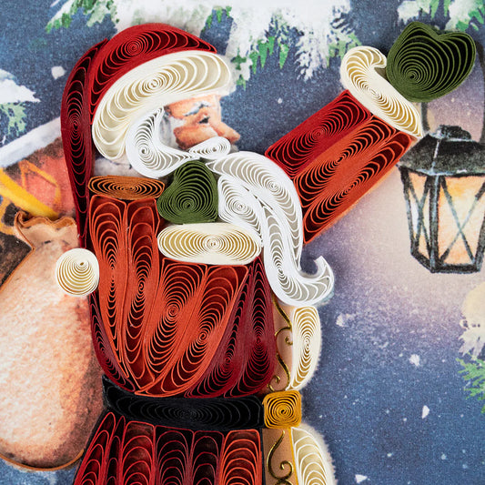 Vintage Santa Quilling Card