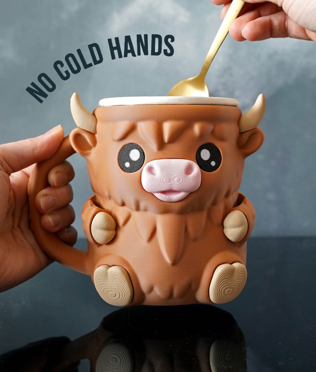 Highland Cow, Cat & Penguin Ice Cream Cup