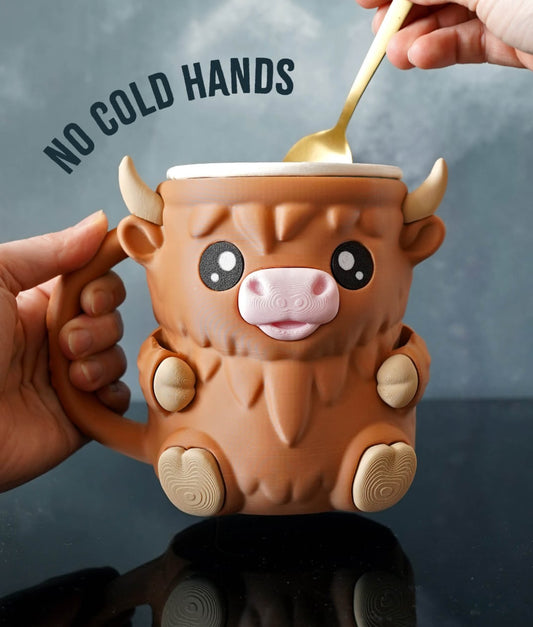 Highland Cow, Cat & Penguin Ice Cream Cup