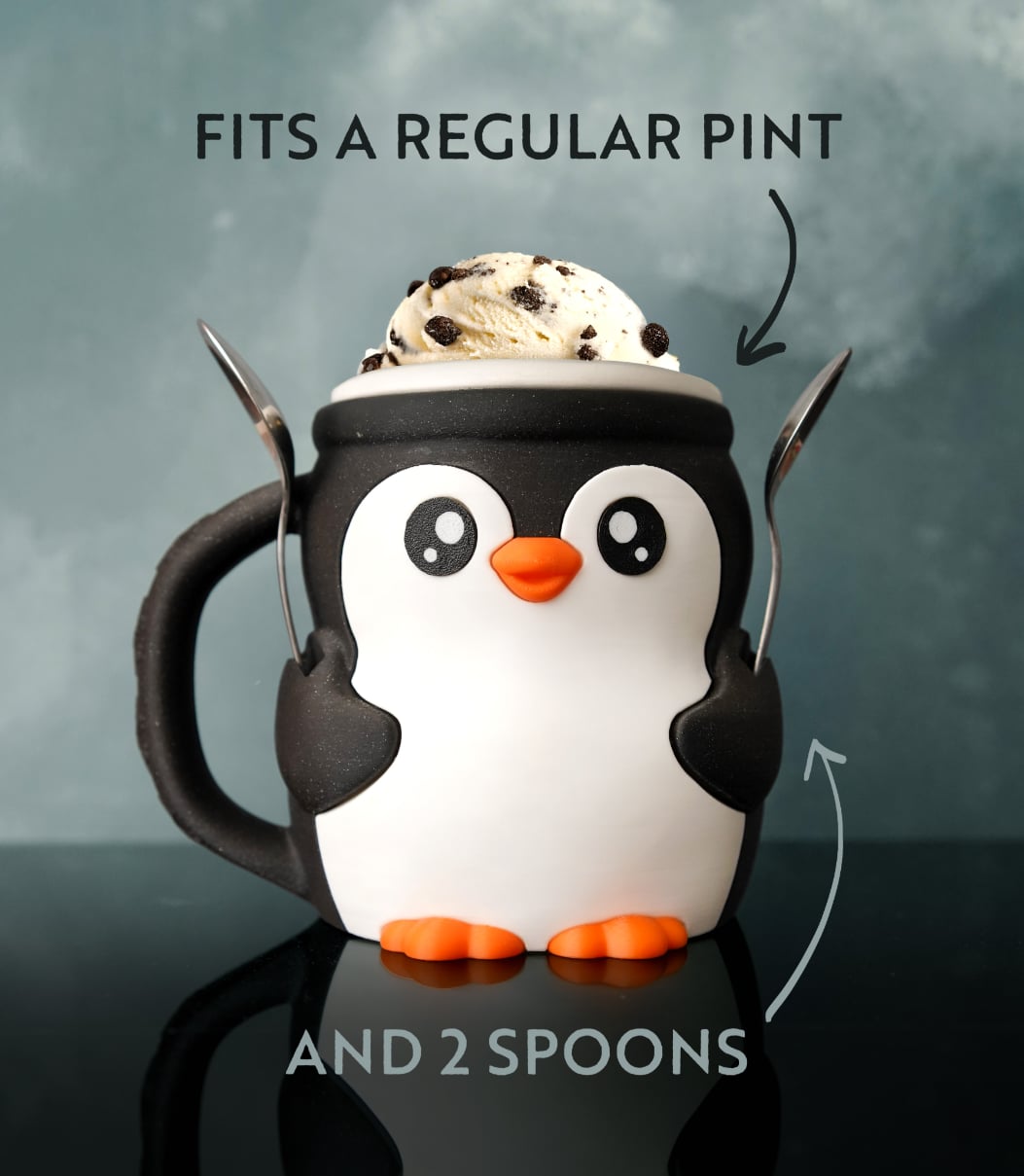 Highland Cow, Cat & Penguin Ice Cream Cup