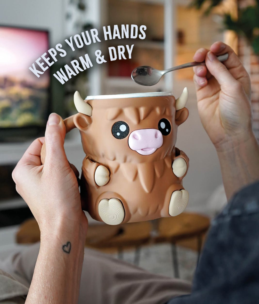 Highland Cow, Cat & Penguin Ice Cream Cup