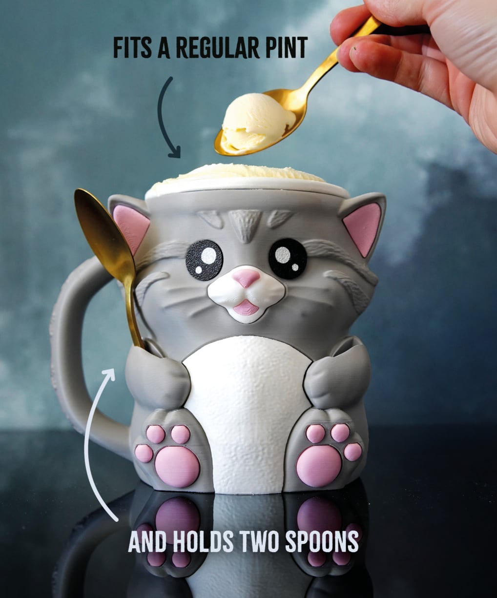 Highland Cow, Cat & Penguin Ice Cream Cup