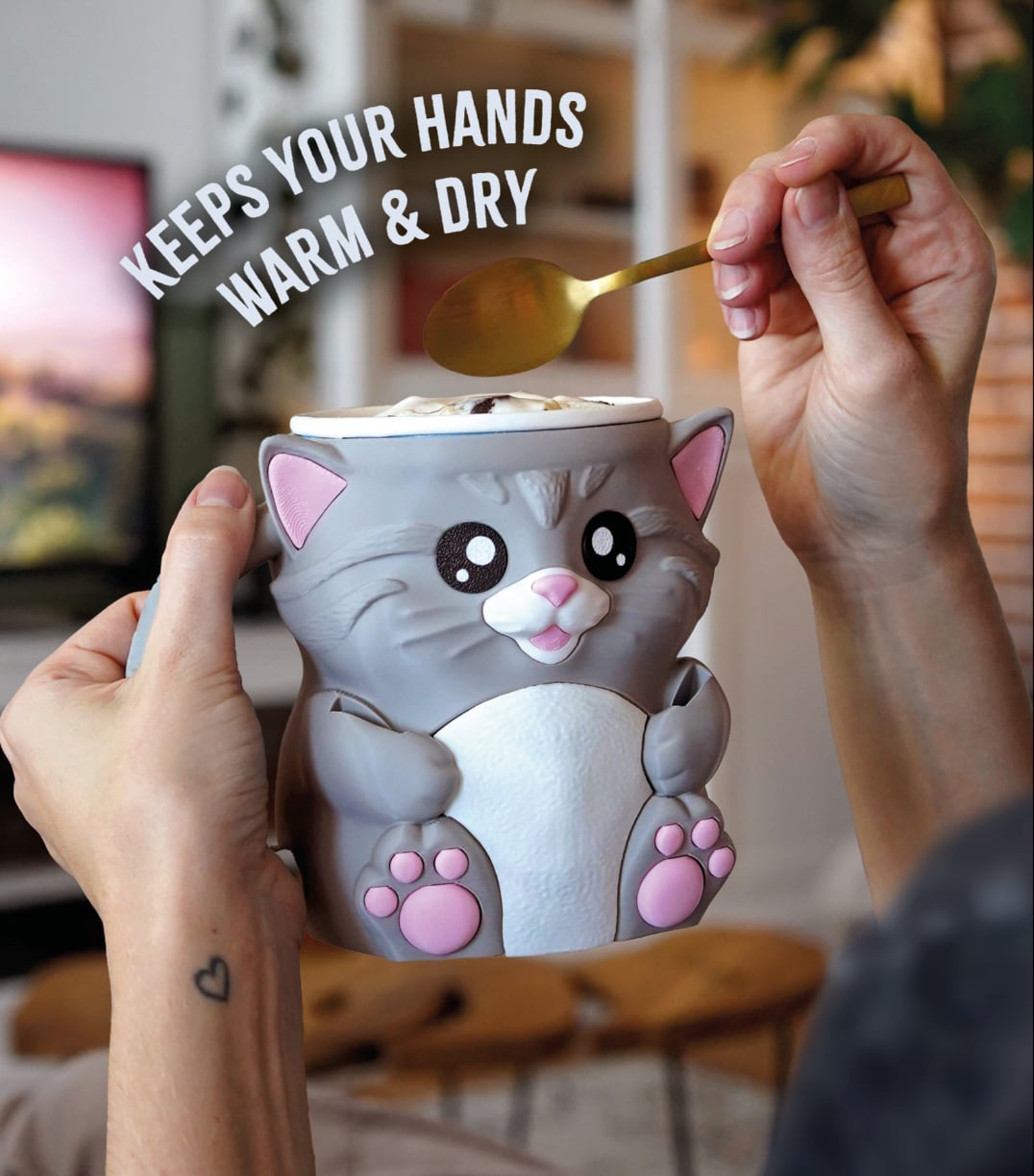 Highland Cow, Cat & Penguin Ice Cream Cup