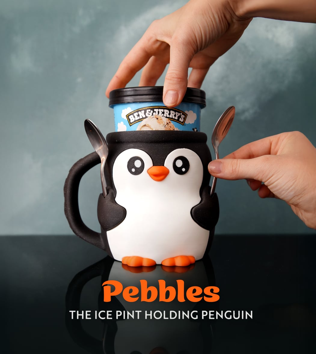 Highland Cow, Cat & Penguin Ice Cream Cup